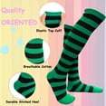 thumbnail image 6 of COUVER Women 1" Stripe Fashion Costume Knee High Socks, Black / Bright Lime Green, 1 Pair, 9-11, 6 of 8
