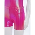 thumbnail image 6 of TSSOE Girls Glossy Dance Leotard and Shorts Set Sleeveless Criss-Cross Back Bodysuit Top + Shorts Scrunchies for Ballet Hot Pink 7-8, 6 of 7