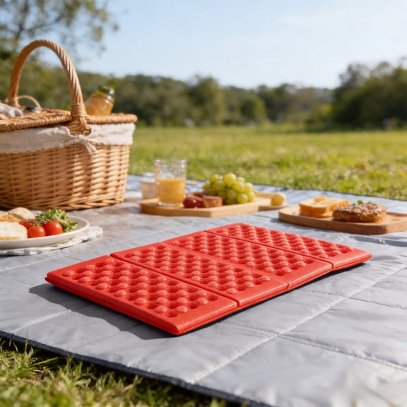 Kieccall 4 Fold Foldable Foam Seat Cushion Water Resistant Portable Moisture Proof Pad for Outdoor Picnic Camping Beach Yard Garden Use Gift