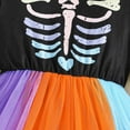 thumbnail image 5 of mgoYE Little Toddler Girl’s Halloween Skeleton Dress Tutu Dress Party Dress - Fluffy Tulle Skirt|Multicolour 2-3 Years, 5 of 6