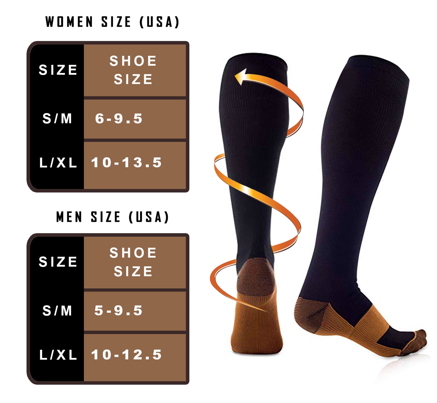 Extreme Fit Copper-Infused High-Energy Unisex Compression Socks, 6 Pack