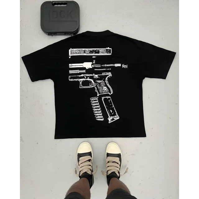 T-Shirt Surdimensionné Motif Lettre Hip Hop Gothique Rue y2k pour Hommes Rétro Décontracté Polyvalent Manches Courtes Col Rond Ample Femmes