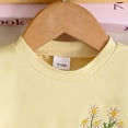 thumbnail image 4 of Gubotare Cute Baby Girl Clothes Summer Toddler Girl Clothes Ruffle Floral Embroidery Shirt and Shorts Set (Light Yellow,Size 12-18 Months), 4 of 7