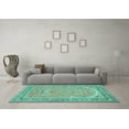 thumbnail image 3 of Ahgly Company Indoor Rectangle Persian Turquoise Blue Traditional Area Rugs, 8' x 10', 3 of 4