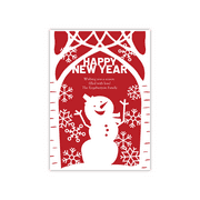 Personalized Holiday Card - Joyful Snowman - 5 x 7 Flat