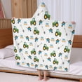 thumbnail image 5 of Cartoon Tractors Wheelbarrows White Pattern Hooded Bath Towel，60"x35" for Ages 3 To 12 Kids, Quick Dry Lightweight Soft Microfiber Hood Beach Towel Cover Up for Kids, 5 of 7