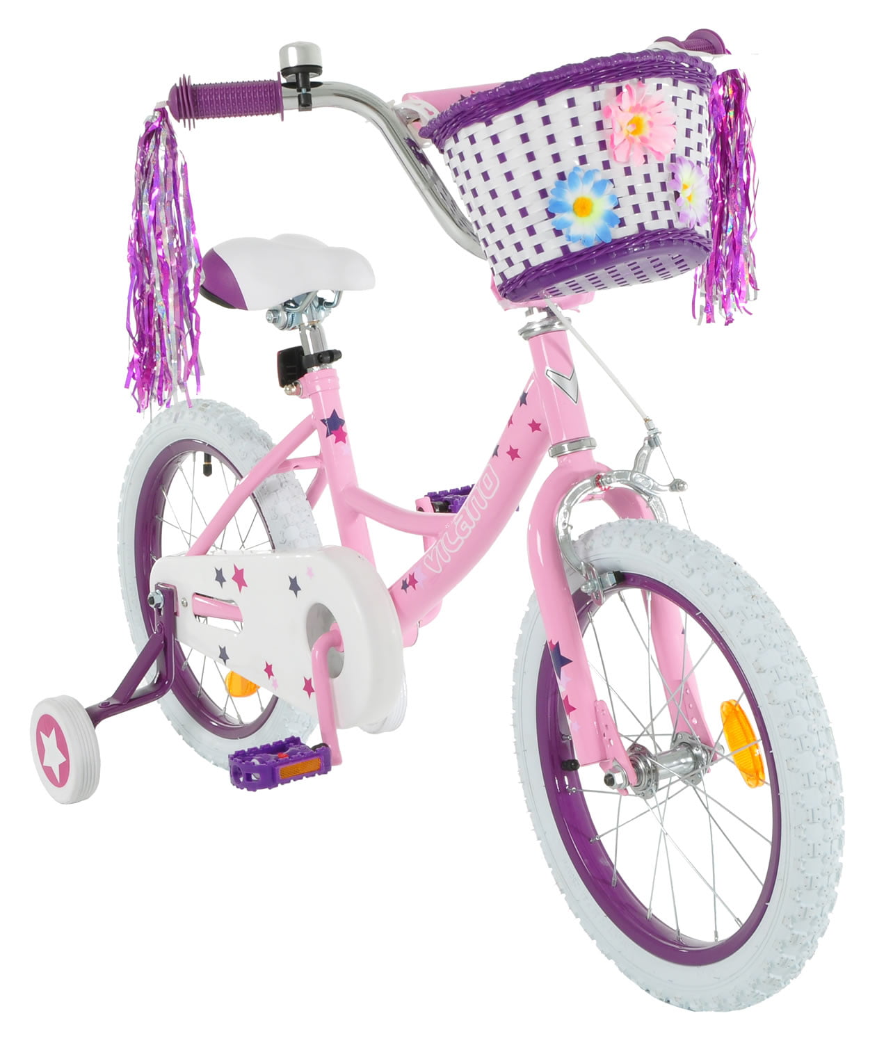 Izzie Pretty Pink 14" Wheel Girls Bike & Dolly Seat Streamers Stabilisers Age 4+ 