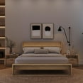thumbnail image 3 of Gael 4 Piece Queen Size Bedroom Set with Slatted Bedframe, Headboard with Integrated Light, 2 Nightstands, 3 of 7