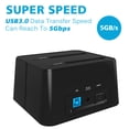 thumbnail image 6 of Wavlink USB 3.0 to SATA (5Gbps) Dual-Bay Hard Drive Docking Station For 2.5 inch/3.5 Inch HDD,SSD Support Offline Clone / Backup /UASP Functions [8TBx2 ]-Black, 6 of 10