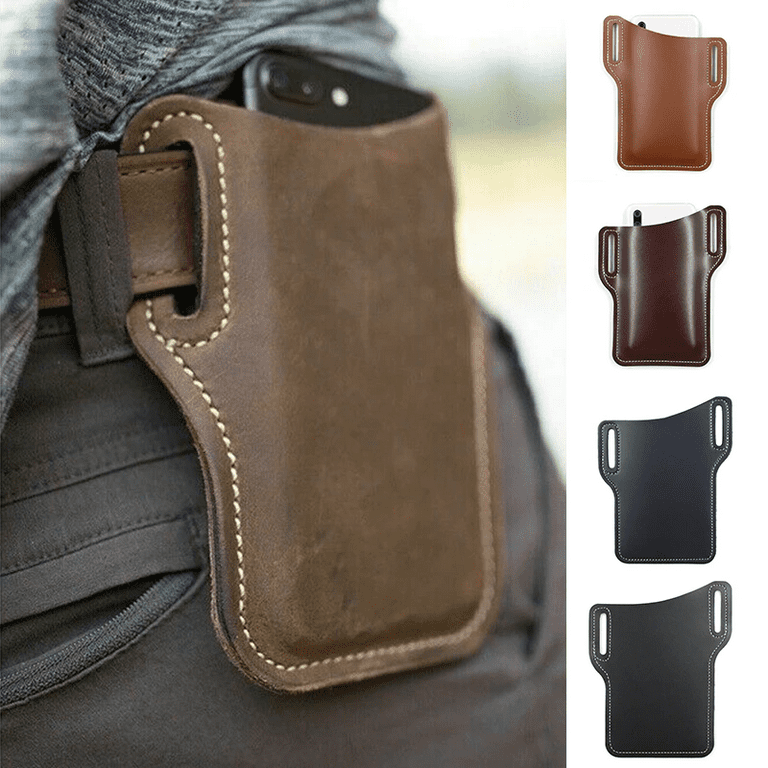 Cell phone belt holder leather hot sale