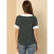 thumbnail image 5 of INSPIRE CHIC Blusa de lunares de manga corta con cuello Peter Pan en contraste vintage para mujer Corazón negro M, 5 of 6