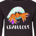 thumbnail image 4 of Inktastic Crabulous Cute Hermit Crab with Purple Nail Polish Long Sleeve Youth T-Shirt, 4 of 5