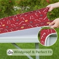 thumbnail image 6 of Red Christmas Candy Cane Pattern Square Fitted Tablecloth with Elastic Edge,Square Table Cover,Washable Elastic Table Cover for Home Kitchen Party Decor 34"x34", 6 of 6