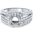 thumbnail image 3 of Pompeii 1ct Cushion Halo Diamond Engagement Mount Set 14K White Gold (G/H,SI1-SI2), 3 of 4