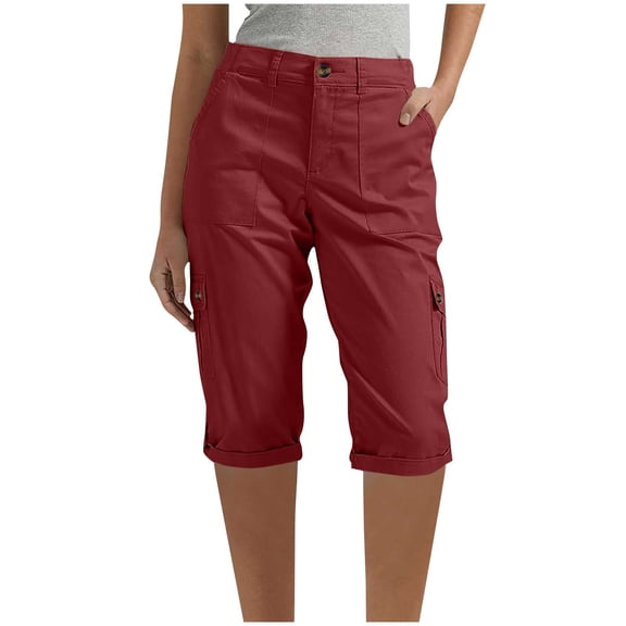 purcolt Womens Long Cargo Shorts Below The Knee Stretch Hiking Shorts Lightweight Summer Bermuda Shorts Casual Work Pants with Multi Pockets