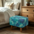thumbnail image 3 of Xixirimido Tie-dye Dark Blue Pattern Ottoman Cover Rectangle Footrest Ottoman Slipcovers Footstool Cover Form Fit Stretch Ottomans Protective Cover for Living Room, Large, 3 of 7