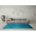 thumbnail image 3 of Ahgly Company Machine Washable Indoor Square Oriental Turquoise Blue Industrial Area Rugs, 6' Square, 3 of 4