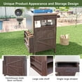 thumbnail image 6 of Bellemave 40.5" Outdoor Grill Cart with Stainless Steel Top Solid Wood Outdoor Rolling Kitchen Island with Drop Leaf, Drawer and Rack Mobile Serving Cart for Patio, Yard, Dark Brown + Style 3, 6 of 10