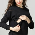 thumbnail image 4 of Olyvenn Deals Women's Nursing Tops Cotton Sweatshirt Long Sleeve Zipper Breastfeeding Shirts Casual Round Neck Pregnancy Tunics Tee Black 10, 4 of 4