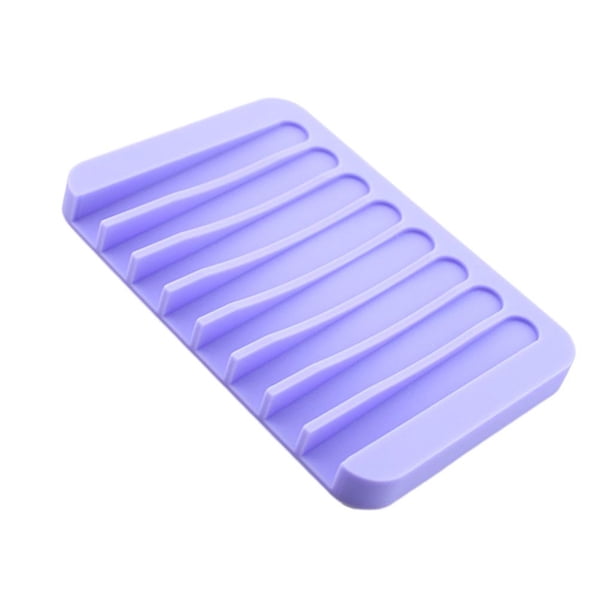 Jabonera de silicona antideslizante con forma de cascada para baño y ducha Púrpura