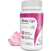 NutraBlast Boric Acid Vaginal Suppositories - 30 Count, 600mg - 100% Pure Made in USA - Boric Life Intimate Health Support