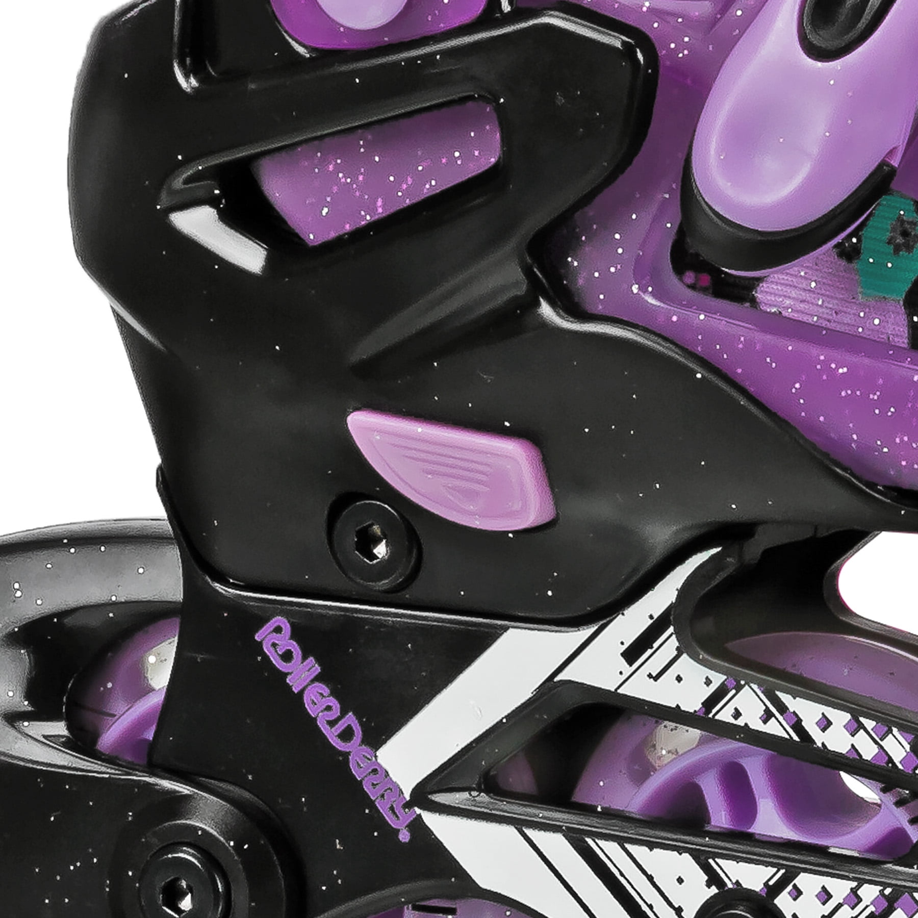 Roller Derby Falcon 2-in-1 Combo Adjustable Quad and Inline Skates, Black/Purple, Small