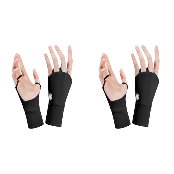 Guantes Protección Solar Hielo para Golf Al Aire Libre Verano Fitness Ciclismo Dedo Protección UV Guantes Huecos en La Palma (XG65 Negro)