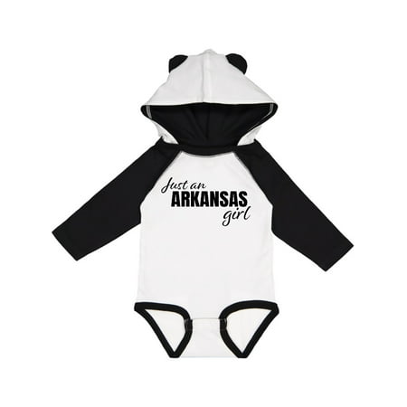 

Inktastic Just an Arkansas Girl Born and Raised Gift Baby Girl Long Sleeve Bodysuit