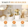 thumbnail image 5 of Concealed Toothbrush Holder, 360 Rotating Clear Dustproof Makeup Brush Holder Organizer for Dresser Tabletop Bathroom Countertop, 5 of 8