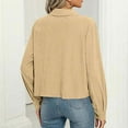 thumbnail image 5 of Womens Casual Oversized Shacket Jacket Corduroy Cropped Jackets with Pockets Long Sleeve Button down Shirts Blouses Coat for Women, 5 of 7
