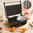 thumbnail image 4 of Panini Press Sandwich Maker, 2 Slice Stainless Steel Panini Press Grill, Non-Stick Sandwich Press Maker with Removable Drip Tray, 4 of 5