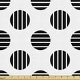 thumbnail image 1 of Abstract Fabric by the Yard, Minimalist Circles with Vertical and Horizontal Inner Lines, Decorative Upholstery Fabric for Sofas and Home Accents, Charcoal Grey and White by Ambesonne, 1 of 5