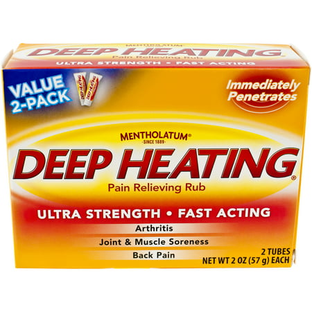 Mentholatum Deep Heating Pain Relieving Rub, 2 Tubes, 2 OZ (57g)
