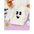 thumbnail image 3 of Toddler Baby Boys Girls Halloween Sweaters Pumpkin Face Long Sleeve Ribbed Knitted Pullover Fall Winter Clothes, 3 of 7