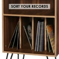thumbnail image 6 of Hommpa Record Player Stand With LED Lights Turntable Stand with Vinyl Record Storage Record Cabinet Organizer Holds Up to100 Albums for Living Room Bedroom Office Brown, 6 of 11