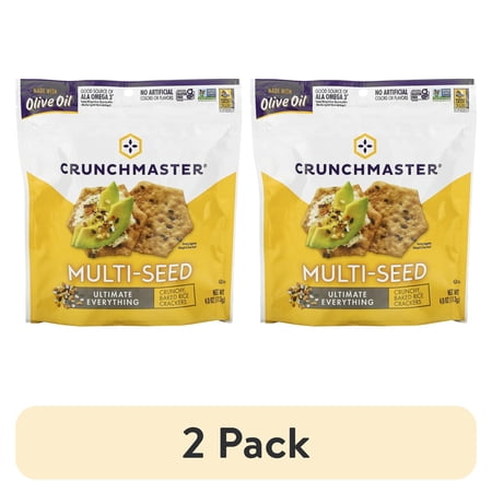 (2 pack) Crunchmaster Multi-Seed Baked Rice Crackers Ultimate Everything 4 oz (113 g) Pack of 2