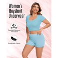 thumbnail image 6 of Plus Size XL-6XL BoyShorts Underwear for Women High Waisted Panties Stretch Boxer Boxer Briefs 4 Pack 2Black+2Blue 2XL, 6 of 7