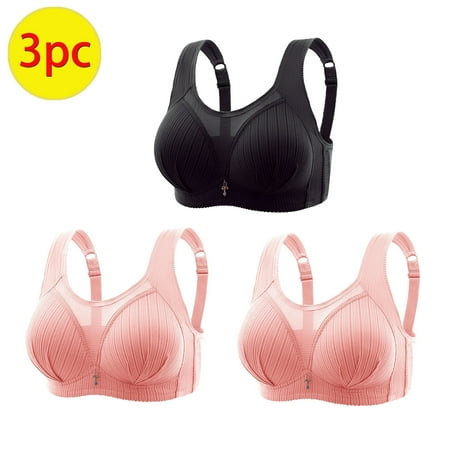 Crunowin Women s Bra 3 Pack  Wire Free Comfort Breathable Lingerie Plus Size Push Up Everyday Underwear Black XXXL