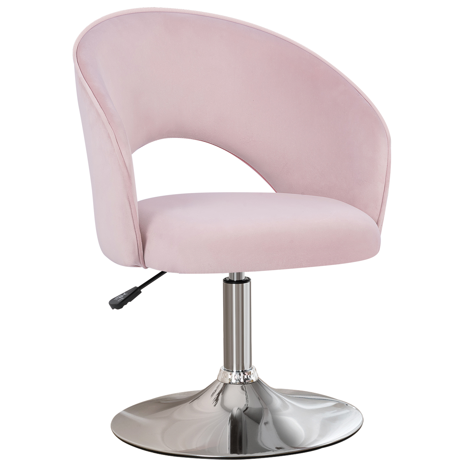 Furniliving Modern Adjustable Height Velvet Accent Chair with Silver