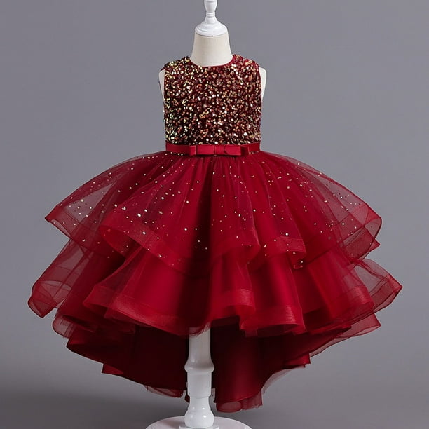 Flor Ninas Princesa Lentejuelas Bebe Boda Navidad Fiesta Trailing Vestido Adolescente Ninos Elegantes Vestidos Para 3 15 Anos Bodega Aurrera en linea