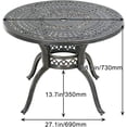 thumbnail image 7 of YRLLENSDAN Patio Table Outdoor Table Outdoor Dining Table Patio Dining Table Wrought Iron Weather Resistant Patio Furniture for Patio Outdoor Pool Balcony (Round), 7 of 7