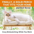 thumbnail image 3 of Cat Window Perch with Industrial-Grade Suction Cups - Solid Pine Wood Hammock Bed Soft Cushion - 42 lb Capacity for Cats Inside, 3 of 9