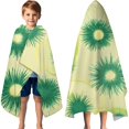 thumbnail image 3 of Green Yellow Dandelion Pattern Hooded Bath Towel，60"x35" for Ages 3 To 12 Kids, Quick Dry Lightweight Soft Microfiber Hood Beach Towel Cover Up for Kids, 3 of 7