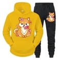 thumbnail image 3 of Conjunto de 2 piezas con estampado de anime Shiba Inu para hombre, sudadera con capucha y pantalones divertidos para amantes de los perros, ropa deportiva de moda de manga larga para otoño, 3 of 5