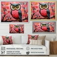 thumbnail image 4 of Designart "Owls' Gaze in Pink and Blue Hues III" Animals Framed Wall Art Decor - Modern Farmhouse Pink Owl Bedroom Framed Canvas Wall Art, 4 of 6