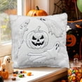 thumbnail image 6 of Halloween Embroidered Pumpkin Ghost Throw Pillow Cover, 18x18 Farmhouse Cushion Case, Soft Polyester, Hidden Zipper, Fall Decor for Sofa Bed by MPOISVA, 6 of 7
