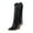 Black, variant on Fringe Cowboy Boots for Women â Mid Calf Cowgirl Boots with Star Studded, Pointed Toe and Heel, for Country Music Festivals