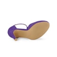 thumbnail image 5 of BLISSFUL STEP Women's Shoes Round Toe Stiletto Heel T-Strap Sandals Purple 6.5, 5 of 7