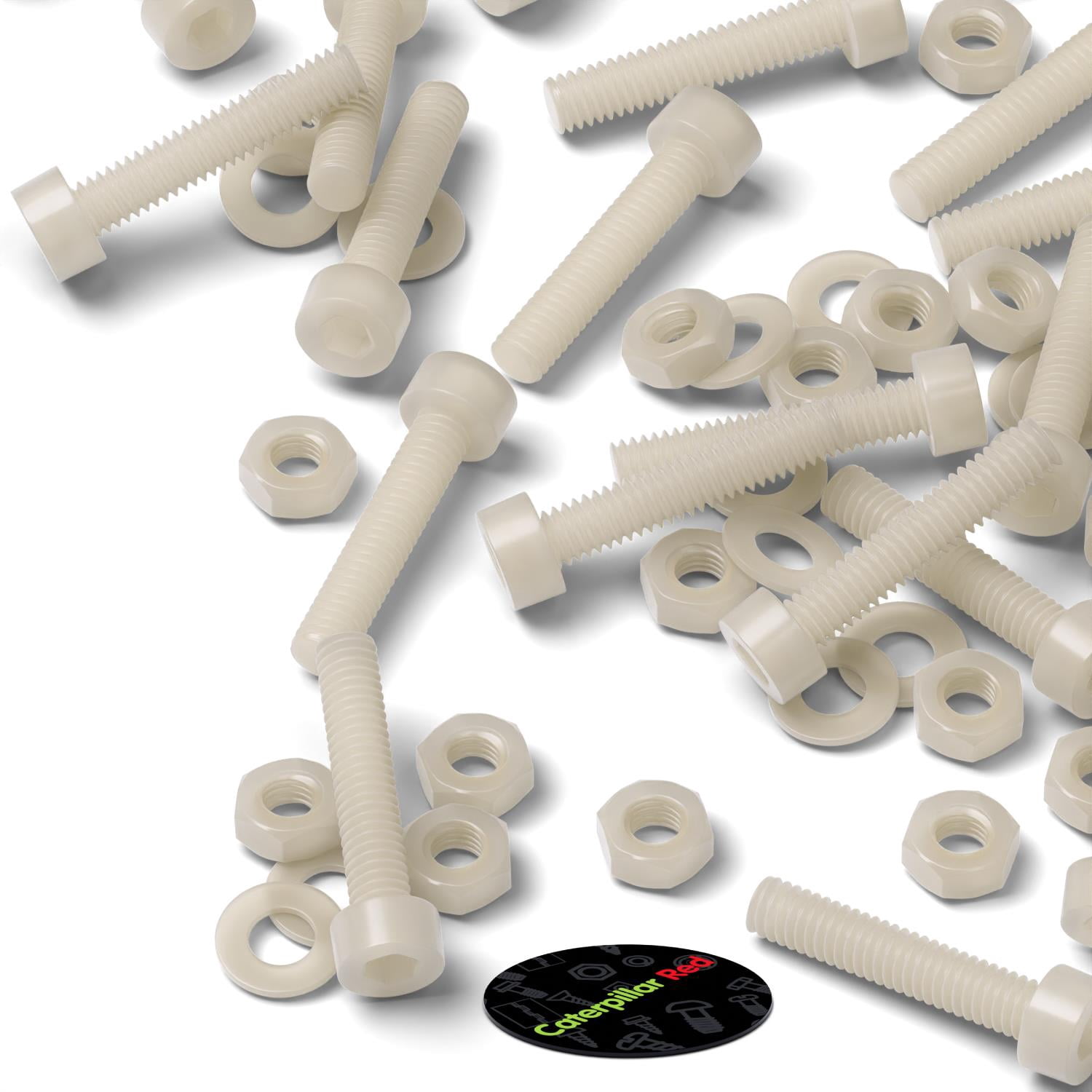 50 x Nylon Socket Head, plastic machine screws, M3 x 20mm, Plastic Bolts, Nuts & Washers, Fasteners, (3/32 x 25/32 in)