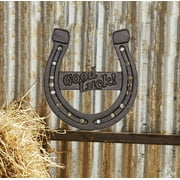 Rustic Western Good Luck Cast Iron Horseshoe Wall Decor - Country Farmhouse Wall Plaque for Good Luck